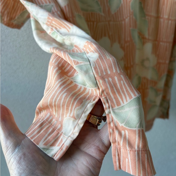 Tommy Bahama Men Size L Silk Short Sleeve Shirt Tropical Beach Cruise Peach Soft - Picture 7 of 10